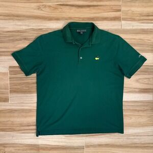 Masters Collection Mens Green Pima Cotton Golf Polo Shirt Large Embroidered Logo